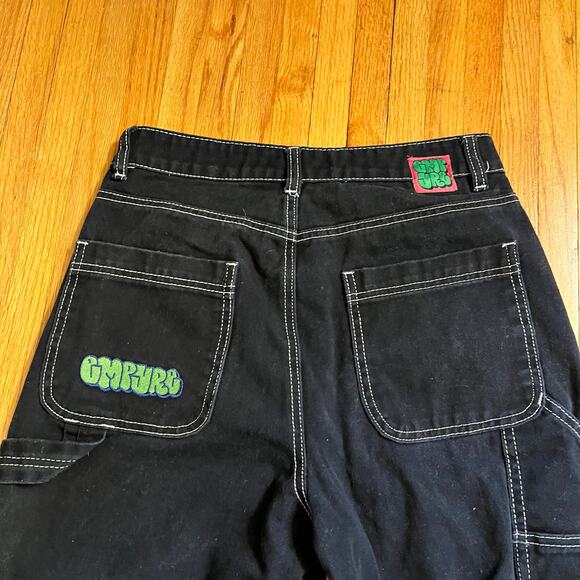 Empyre Tori Jeans Womens 8 Black Baggy Carpenter Skater Punk Wide - Picture 4 of 10